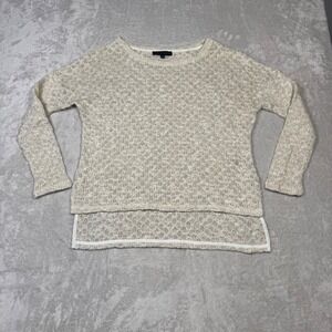 Sanctuary Womens Loose Knit Long‎ Sleeve Sweater Cream S Lightweight